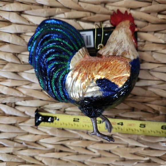 New Glass Rooster Ornament Christmas Hobby Lobby Gift Decor #002 - Picture 2 of 4